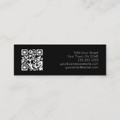 QR-Code Schwarz-weiß Moderne botanische Vegetation Mini Visitenkarte (Rückseite)