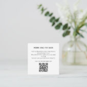 QR Code Schwarz-weiß Moderne Hochzeitdetails Minim Begleitkarte (Stehend Vorderseite)
