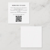 QR Code Schwarz-weiß Moderne Hochzeitdetails Minim Begleitkarte (Vorne/Hinten)