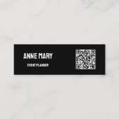 QR Code Schwarz-weiß Moderner Hochzeitsplaner Mini Visitenkarte (Vorderseite)