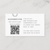 QR-Code Schwarz-weiß Monogramm Elegant Beruflich Visitenkarte (Rückseite)