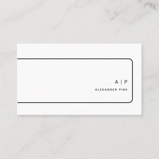 QR-Code Schwarz-weiß Monogramm Elegant Beruflich Visitenkarte (Vorderseite)