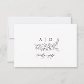 QR-Code Schwarz-Weiß-Monogramm-Hochzeit  RSVP Karte (Vorderseite)