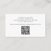 QR-Code Schwarz-Weiß-Monogramm Hochzeitsdetails Begleitkarte (Rückseite)