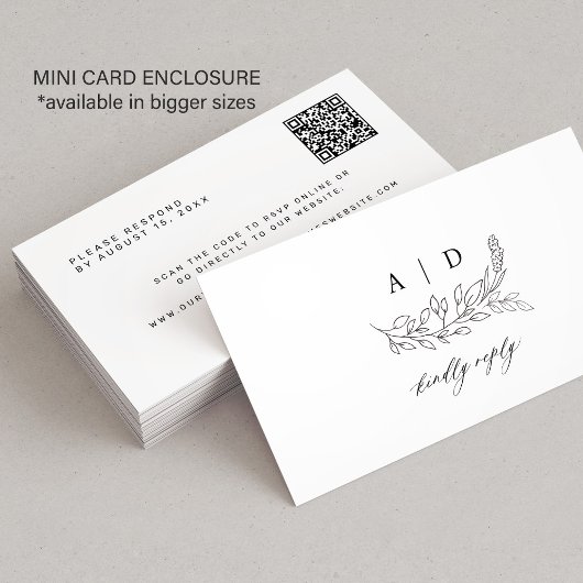 QR-Code Schwarz-Weiß-Monogramm Hochzeitswebsite RS Begleitkarte
