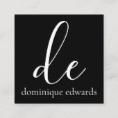 QR-Code Schwarz-weiß Monogramm Moderne Schönheit Quadratische Visitenkarte (Vorderseite)