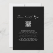 QR-Code Schwarz-Weiß-Monogramm-Wraath-Hochzeit Einladung (Rückseite)