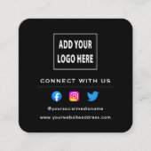 QR-Code Schwarz-weiß nach der Prüfung, um eine Ver Quadratische Visitenkarte (Vorderseite)