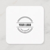 QR-Code Schwarz-weiß nach der Prüfung, um eine Ver Quadratische Visitenkarte (Rückseite)