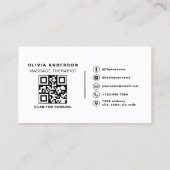 QR-Code Schwarz-weiß Visitenkarte (Rückseite)