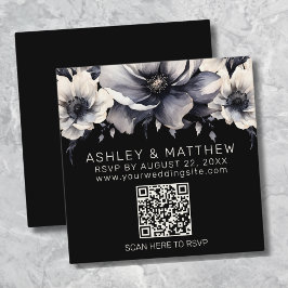 QR Code Schwarz-weiß Wedding RSVP Begleitkarte