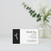 QR-Code Schwarz-weiße Schere Haarstempel Visitenkarte (Stehend Vorderseite)