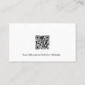 QR-Code Schwarz-weiße Schere Haarstempel Visitenkarte (Rückseite)