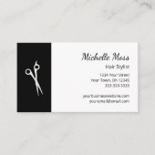 QR-Code Schwarz-weiße Schere Haarstempel Visitenkarte (Vorderseite)