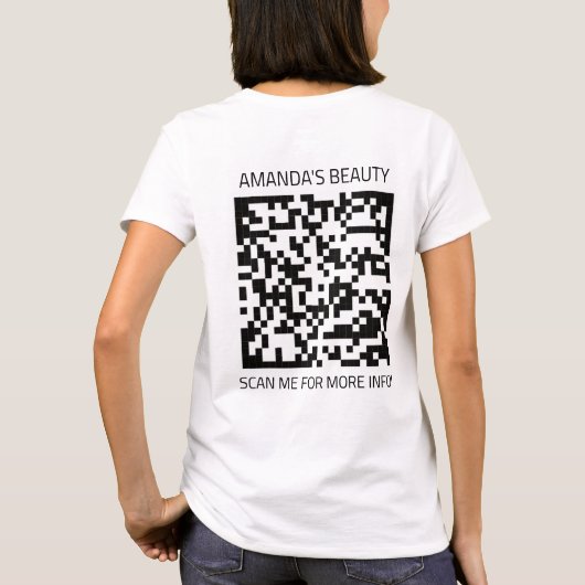 QR-Code Schwarz-weiße Werbeaktion - kleine Rücksei T-Shirt (Rückseite)