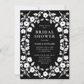 QR-Code Schwarz-weißes Folklore-Brautparty Einladung (Vorderseite)