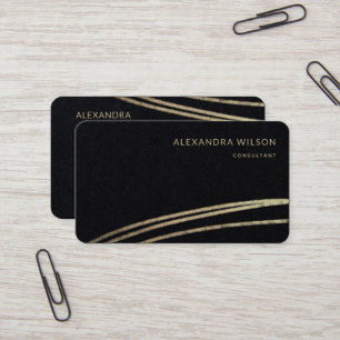 QR-Code Schwarze Gold-Signatur Elegant Beruflich Visitenkarte