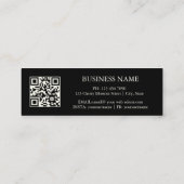 QR-Code | Schwarze Rose Schwarz Mini Visitenkarte (Rückseite)