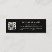 QR-Code | Schwarze Rose Schwarz Mini Visitenkarte (Rückseite)