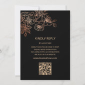 QR-Code | Schwarzer Kupferflor | Goth Wedding Einladung (Rückseite)