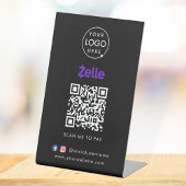 QR-Code | Schwarzer Scan zur Bezahlung von Geschäf Sockelschild