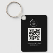 QR-Code | schwarzes einfaches professionelles Logo Schlüsselanhänger (Vorderseite)
