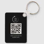 QR-Code | schwarzes einfaches professionelles Logo Schlüsselanhänger (Rückseite)