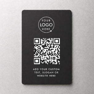 QR-Code   Schwarzes Geschäftslogo Professionell Mo Magnet