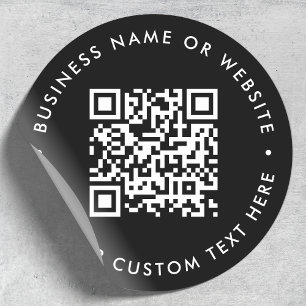 QR-Code   Schwarzes, modernes Minimalistisches Ges Runder Aufkleber