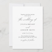 QR-Code Schwarzweiß mit Foto-Hochzeit Einladung (Vorderseite)