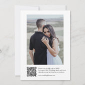 QR-Code Schwarzweiß mit Foto-Hochzeit Einladung (Rückseite)