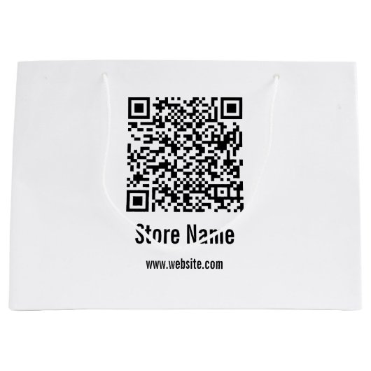 QR-Code Schwarzweißvorlage Große Geschenktüte (Vorderseite)