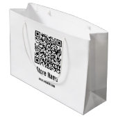 QR-Code Schwarzweißvorlage Große Geschenktüte (Rückseite Schrägansicht)