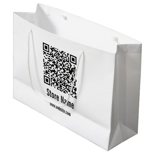QR-Code Schwarzweißvorlage Große Geschenktüte (Vorderseite Schrägansicht)