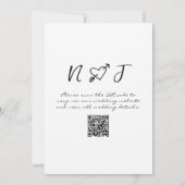 QR Code Scribble Hand Drawn geschrieben Einzigarti Einladung (Rückseite)