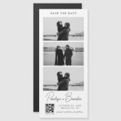 QR Code Script Foto Strip Magnetic Wedding Magnetkarte (Vorne/Hinten)