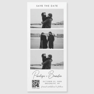 QR Code Script Foto Strip Magnetic Wedding Magnetkarte