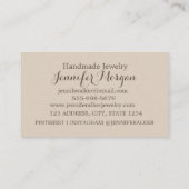 QR Code Script Pampas Sand Boho Handmade Juwelen Visitenkarte (Rückseite)