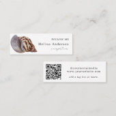 QR Code Seashell Social Media Mini Business Card Mini Visitenkarte (Vorne/Hinten)