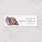 QR Code Seashell Social Media Mini Business Card Visitenkarte (Vorderseite)