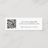 QR Code Seashell Social Media Mini Business Card Visitenkarte (Rückseite)