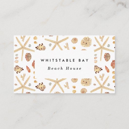 QR Code Seashells Beach House Hütte B&B Visitenkarte (Rückseite)