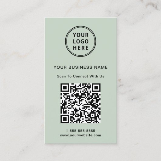 QR-Code-Seite für moderne Werbebotschaften Visitenkarte (Vorderseite)