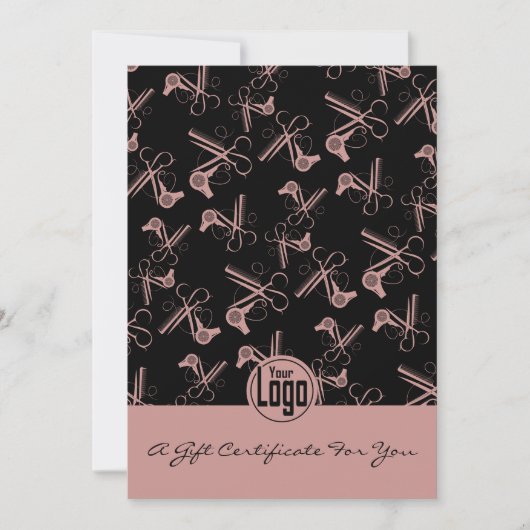 QR Code Service Note Rosa Stylist Geschenkgutschei (Vorderseite)