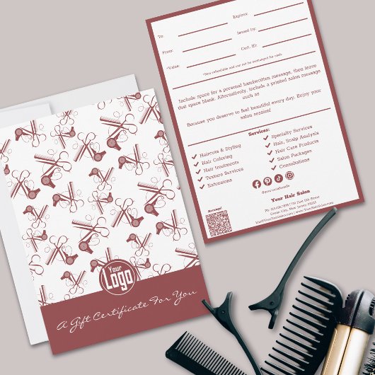 QR Code Services Hinweis Hairstylist Geschenkgutsc
