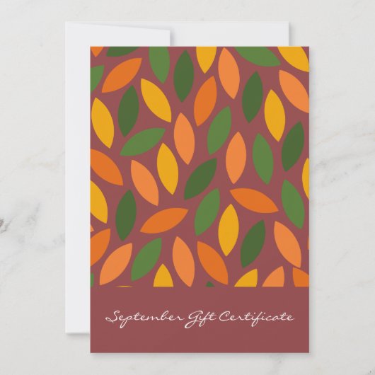 QR Code Services Hinweis September Geschenkgutsche (Vorderseite)