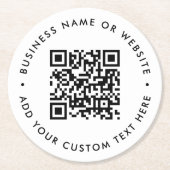 QR-Code-Set | Benutzerdefinierter Website-Link für Runder Pappuntersetzer (Vorderseite)
