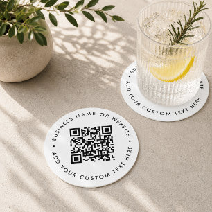 QR-Code-Set Benutzerdefinierter Website-Link für Runder Pappuntersetzer