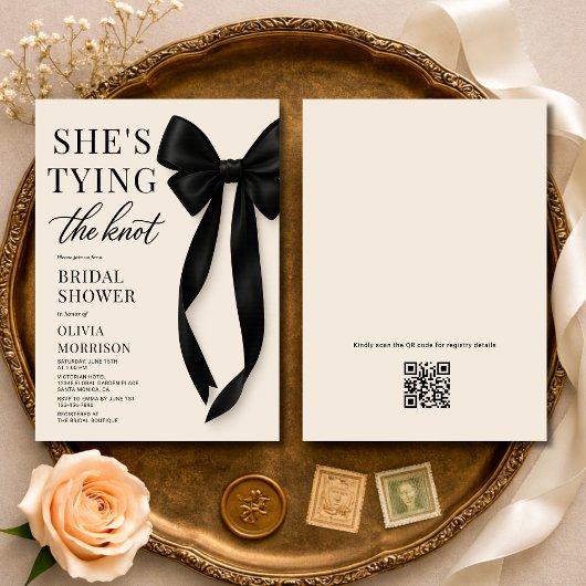 QR Code She's Tying The Knot Bridal Shower  Einladung