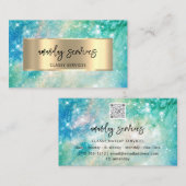 QR-Code-Shop-Stars für Blaues Logo Visitenkarte (Vorne/Hinten)